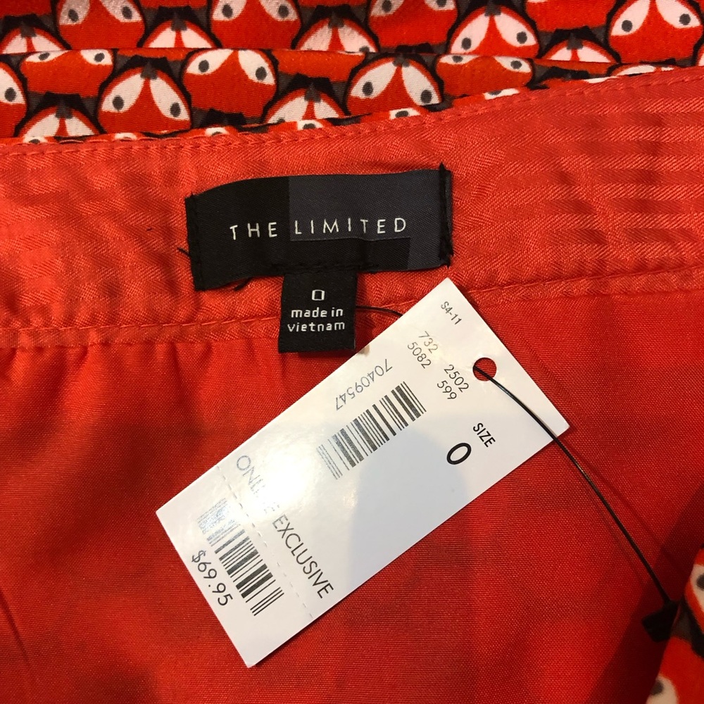 NWT The Limited orange fox skirt A-line - Picture 4 of 9